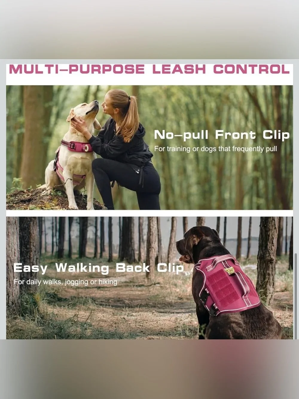 Dog Harness For Large Dogs Heavy Duty, No Pull Tactical Dog Harness With Molle
